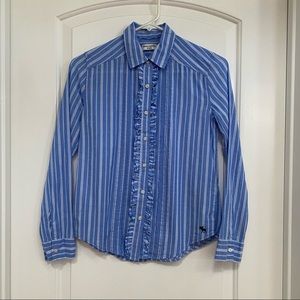 Abercrombie Kid Blue & White Pinstripe Button Shirt Size 11/12